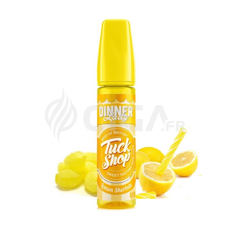 E-liquide Lemon Sherbets Tuck Shop en 50ml de Dinner Lady. E-liquide Lemon Sherbets Tuck Shop en 50ml de Dinner Lady.
