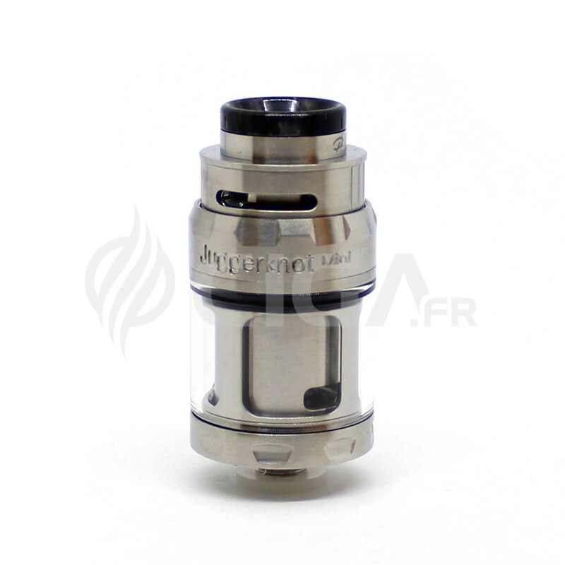 Atomiseur reconstructible Juggerknot Mini RTA argent de QP Design. Atomiseur reconstructible Juggerknot Mini RTA argent de QP Design.