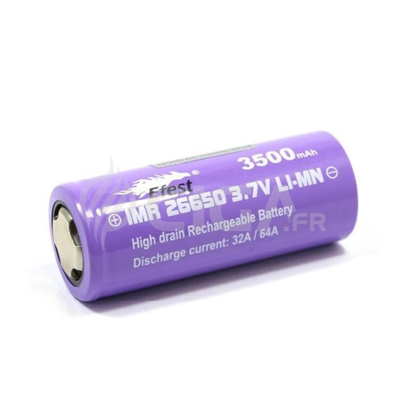 Accus IMR 26650 en 32A d' Efest - 3500mah Accus IMR 26650 en 32A d' Efest - 3500mah